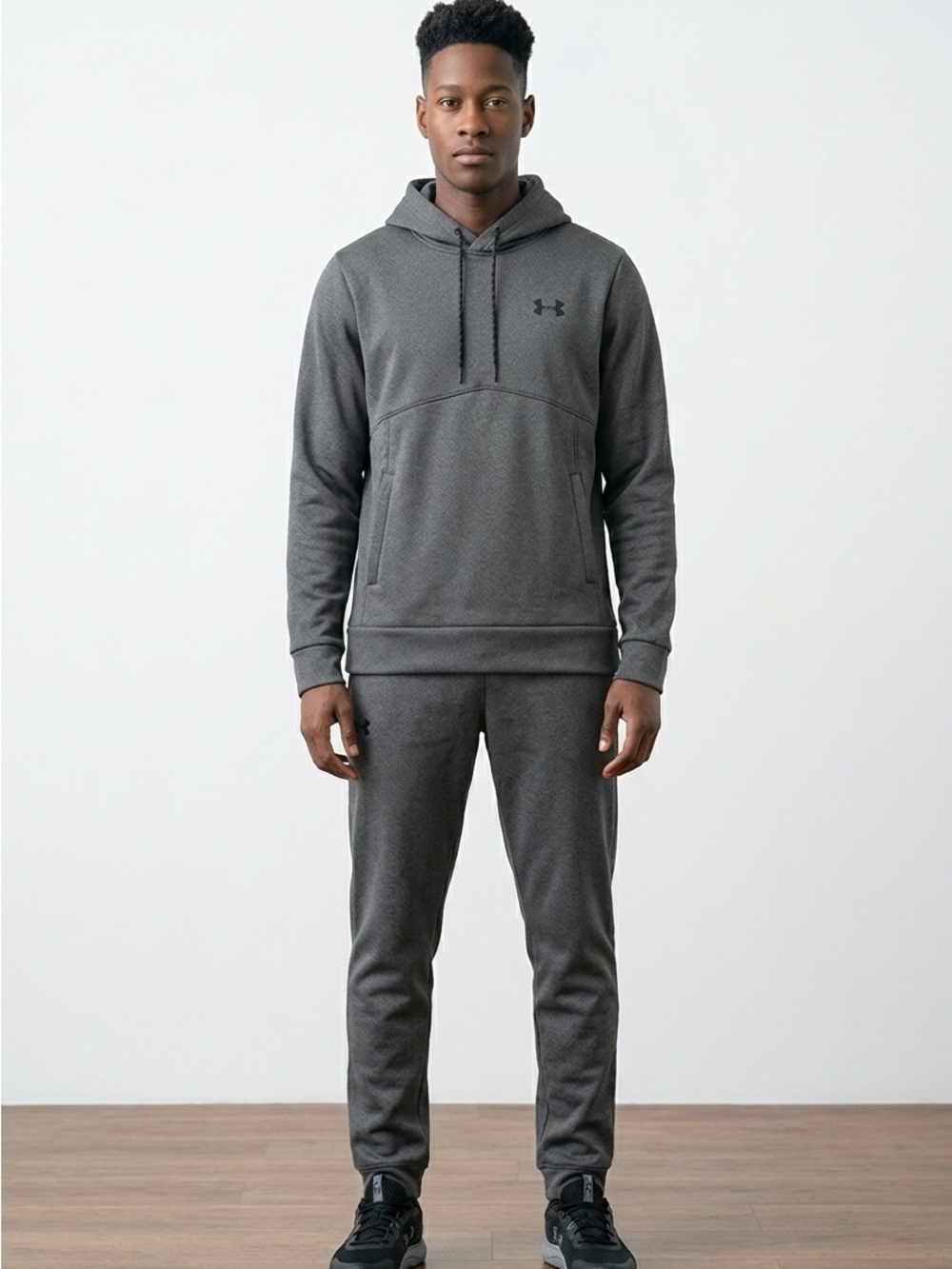 Under Armour Men's Dark Charcoal Hooded Sweatshirt and Joggers